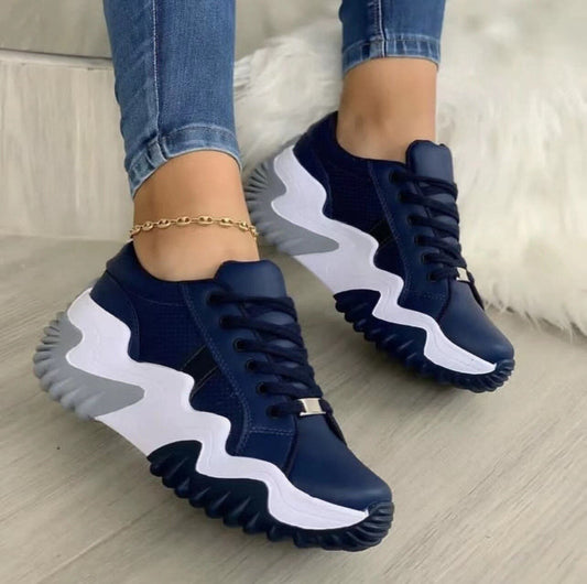 Kasia - Zapatillas ortopédicas de piel con patchwork
