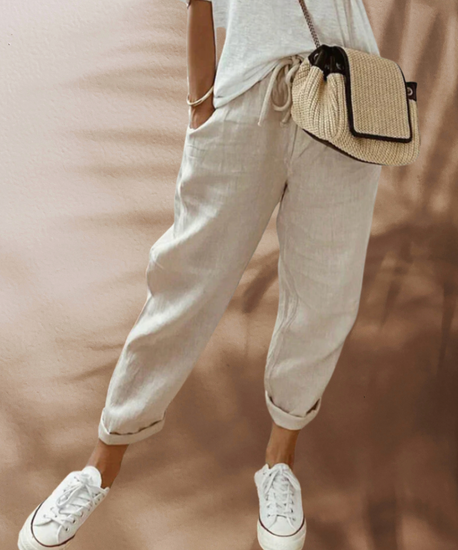 Bibi | Pantalones de lino casuales y elegantes para mujeres