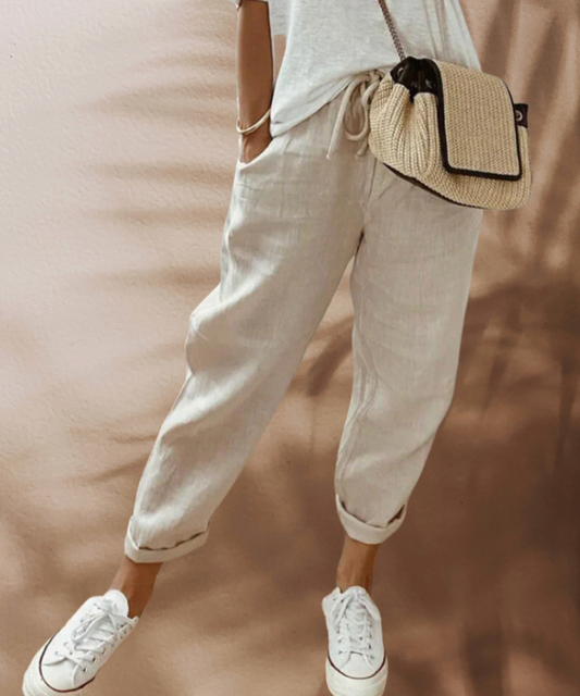 Bibi | Pantalones de lino casuales y elegantes para mujeres