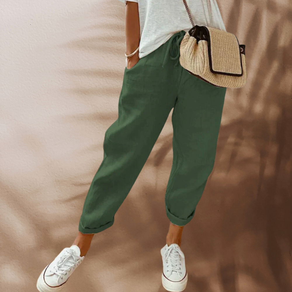 Bibi | Pantalones de lino casuales y elegantes para mujeres