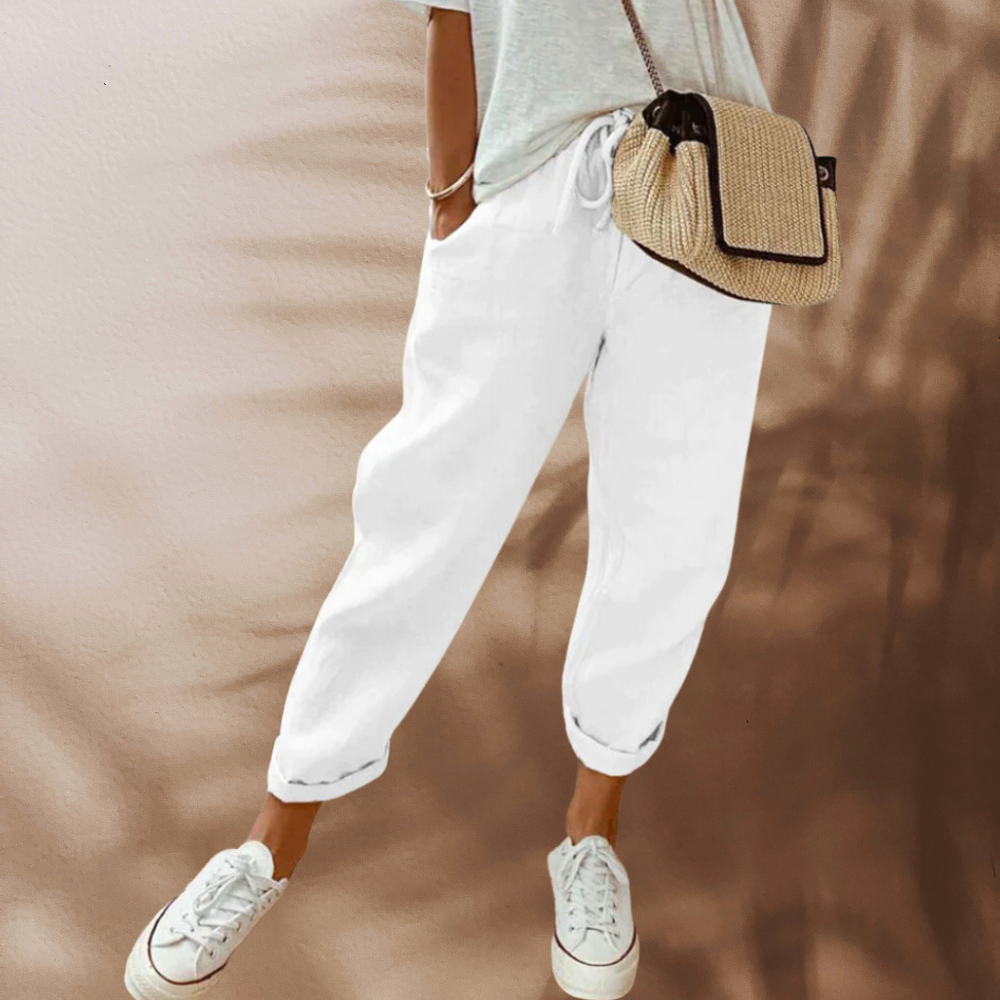 Bibi | Pantalones de lino casuales y elegantes para mujeres