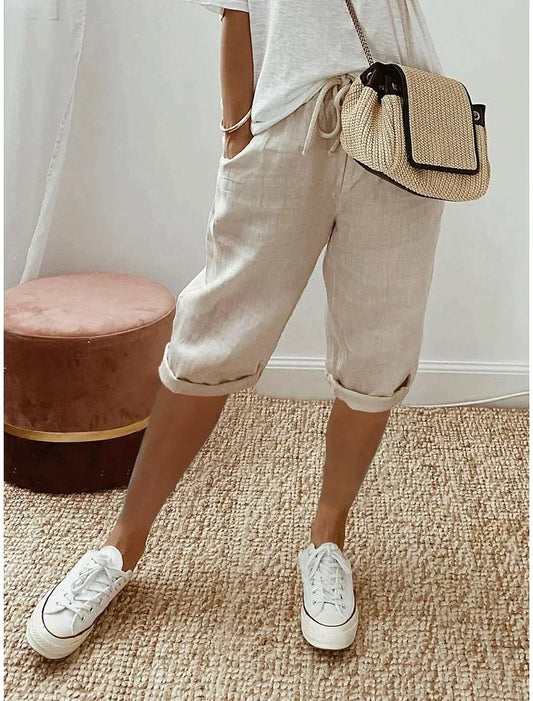 Serrena - pantalón de lino elegante para mujer en verano