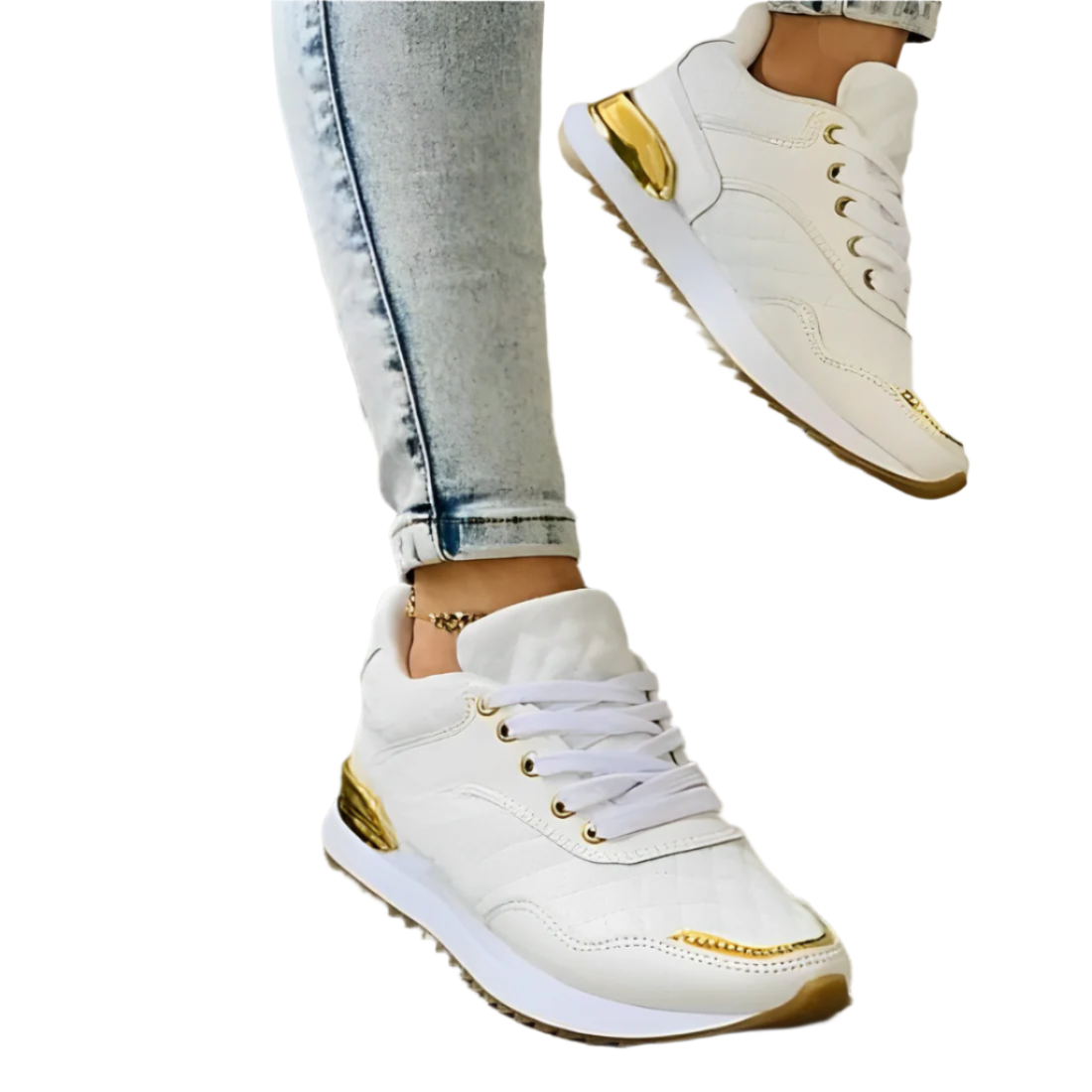 Sheena - Zapatillas de cuero translúcidas elegantes