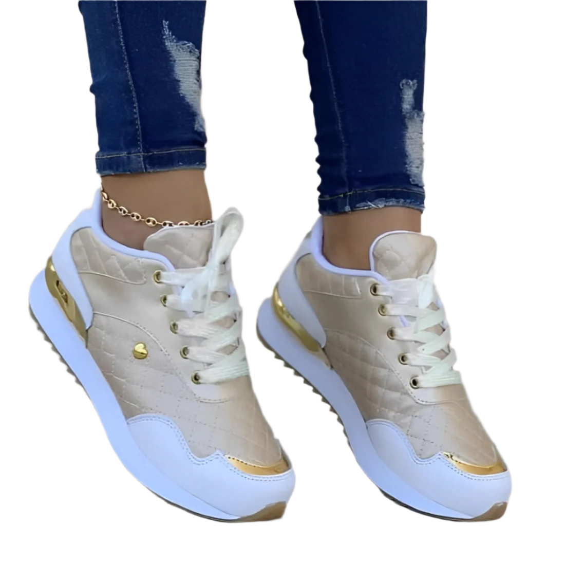 Sheena - Zapatillas de cuero translúcidas elegantes