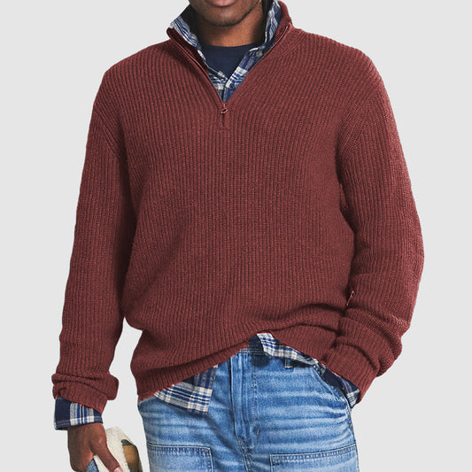 Constantine - Suéter de cachemira para hombre business casual con cremallera