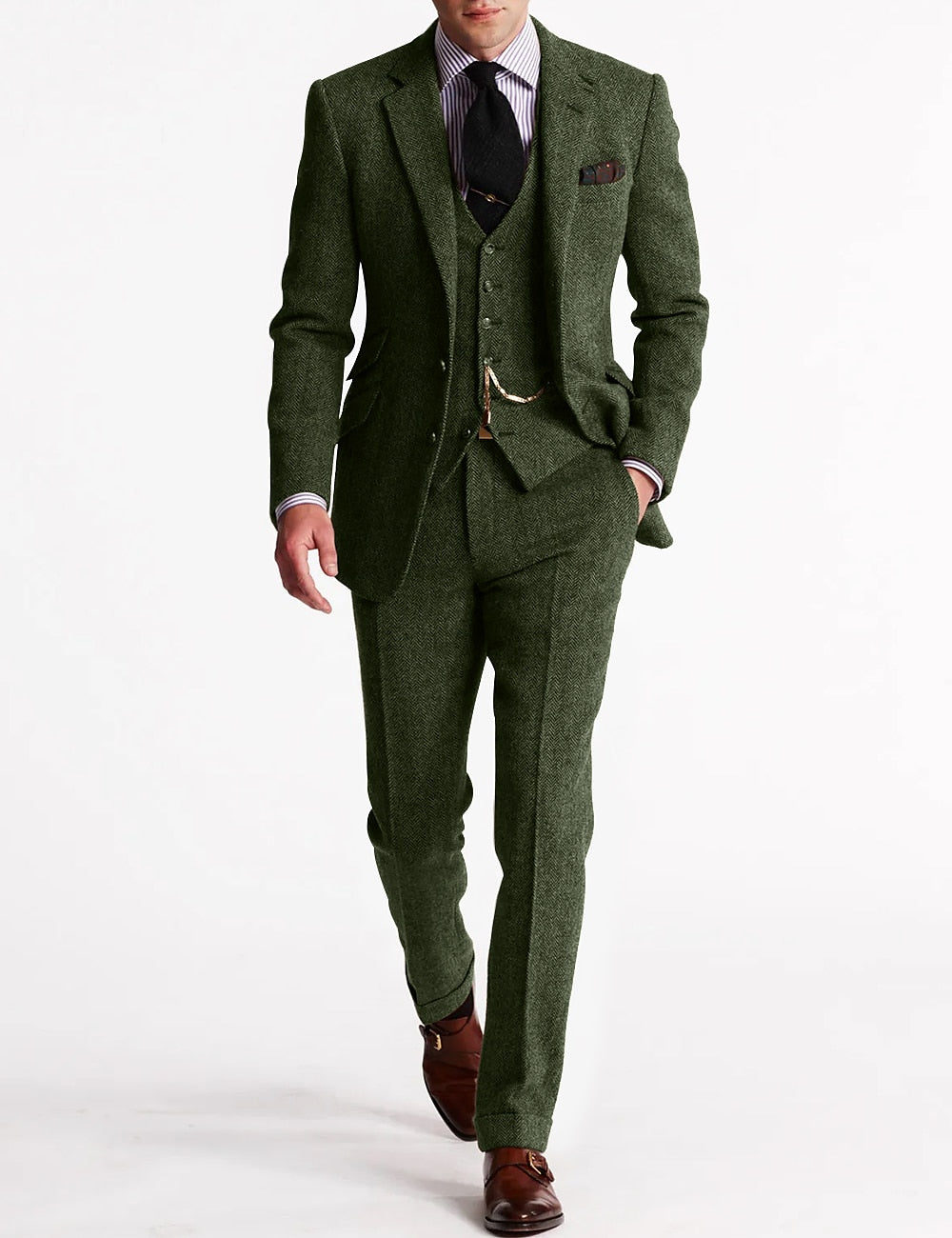 Franky | Conjunto de 3 piezas para hombre – Blazer de negocios, chaleco y pantalón