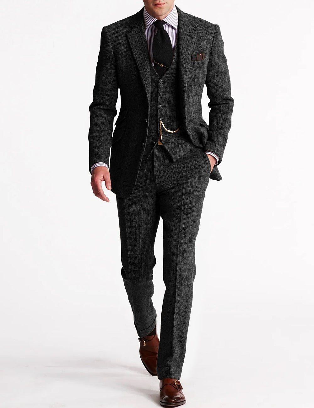 Franky | Conjunto de 3 piezas para hombre – Blazer de negocios, chaleco y pantalón