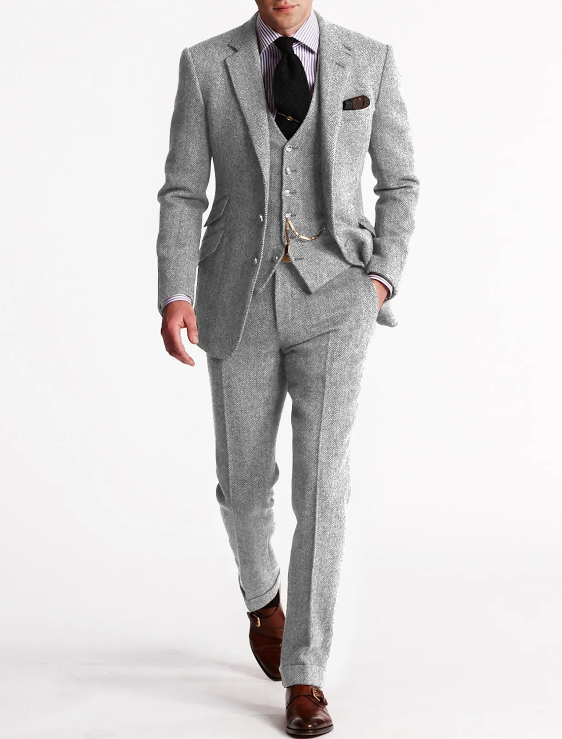 Franky | Conjunto de 3 piezas para hombre – Blazer de negocios, chaleco y pantalón